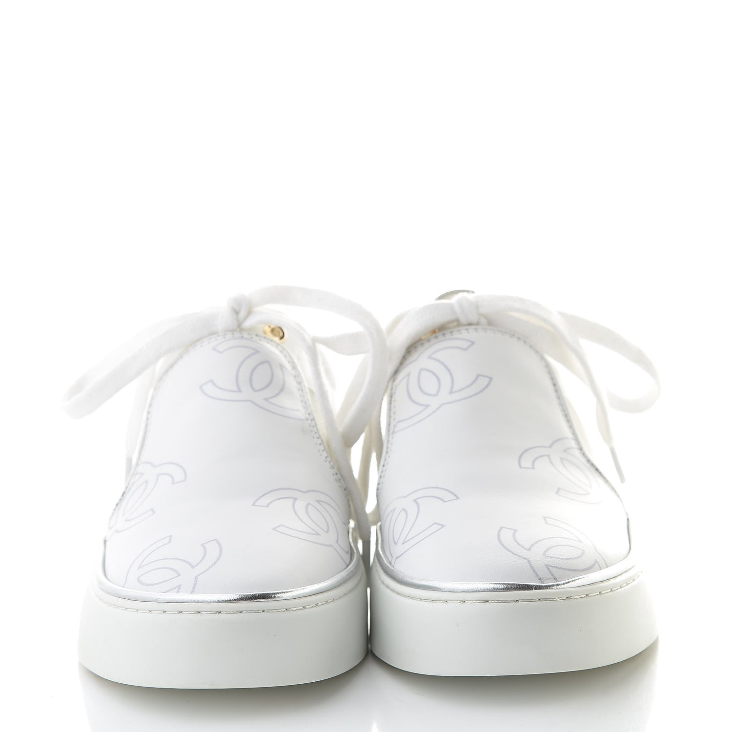 Chanel Calfskin Womens CC Sneakers 35 White 2 of 12