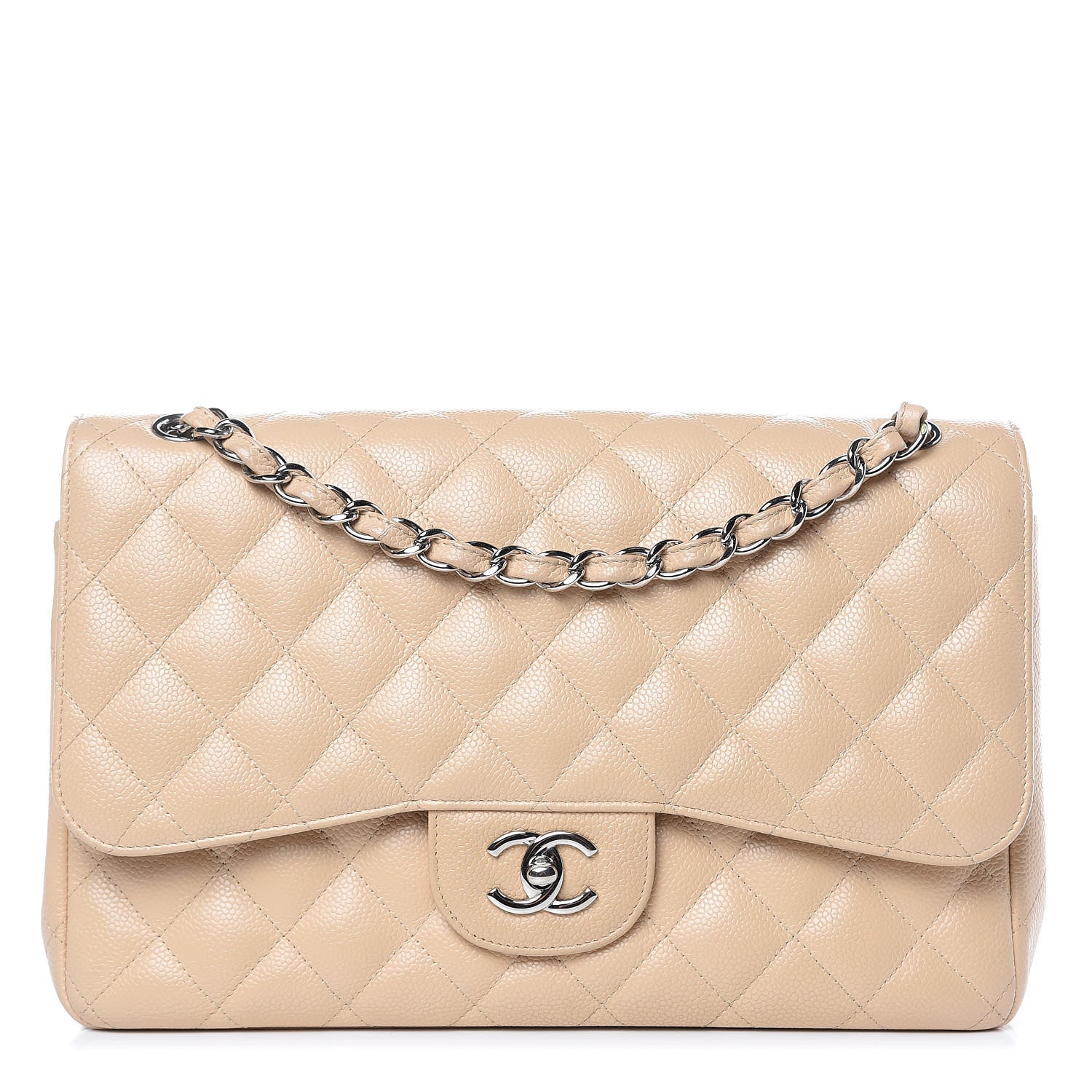 Chanel Caviar Quilted Jumbo Double Flap Beige Clair 1 of 16