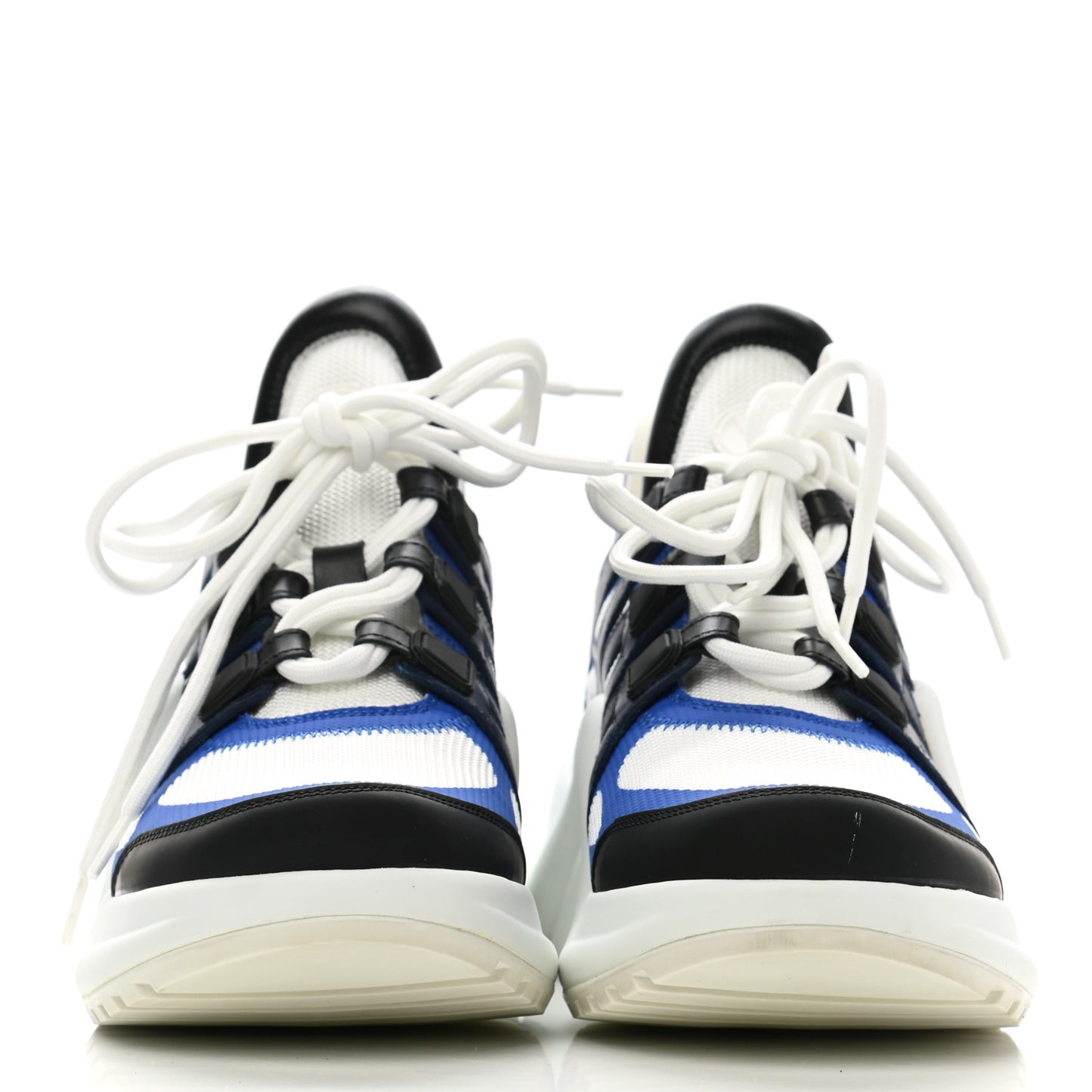 Calfskin Technical Nylon LV Archlight Sneakers 38 Blue Roi