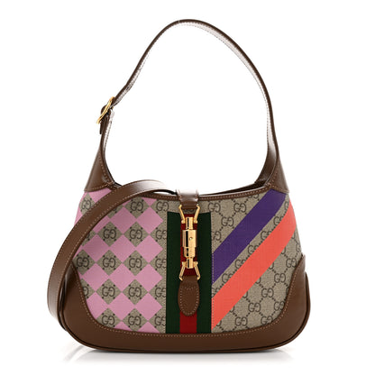 Gucci GG Supreme Monogram Azalea Calfskin Print Web Small Jackie 1961 Hobo Multicolor 1 of 11