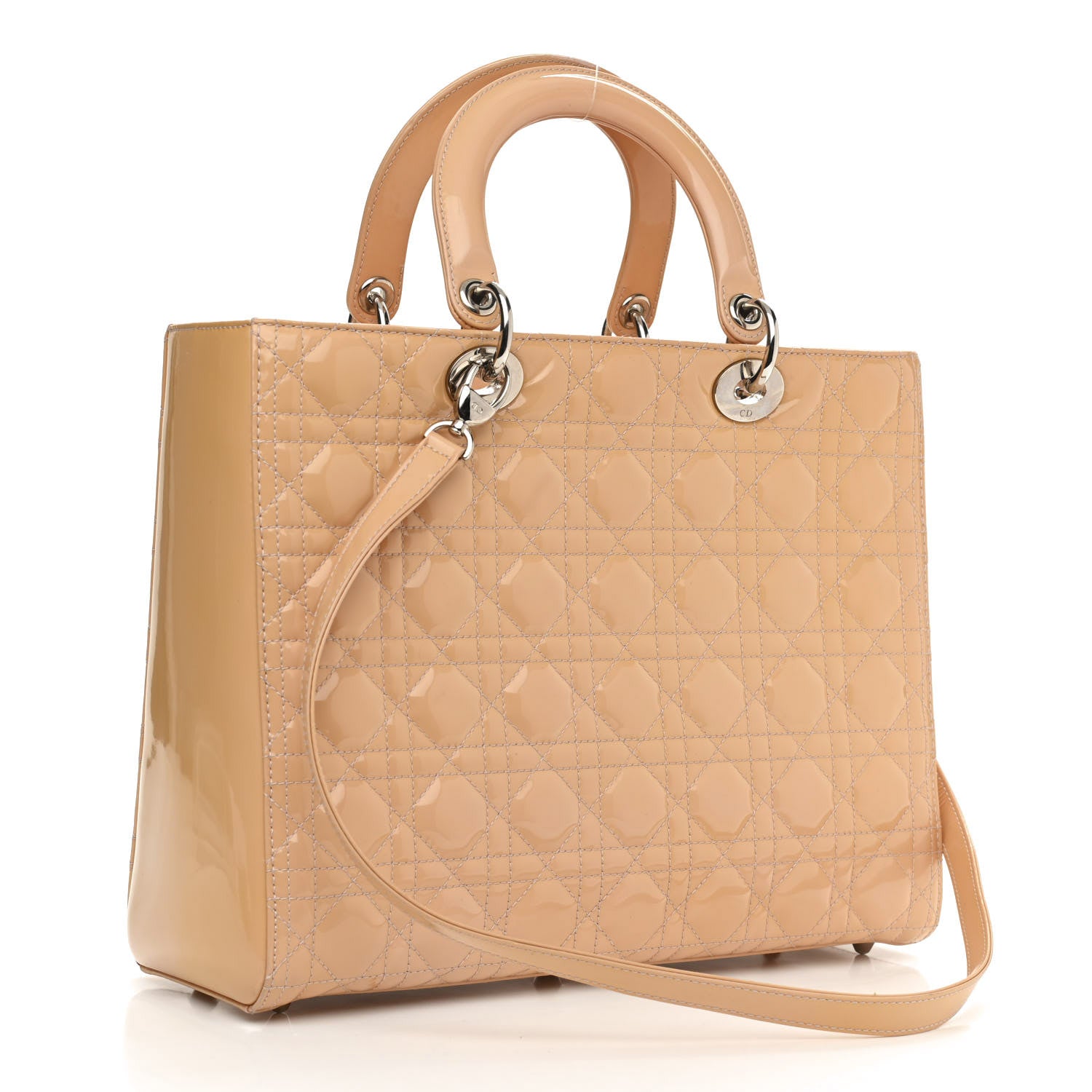 Christian Dior Patent Cannage Large Lady Dior Dark Beige 3 of 14