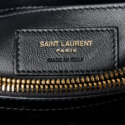 Saint Laurent Calfskin Y Quilted Monogram Small Loulou Chain Satchel Black 7 of 12