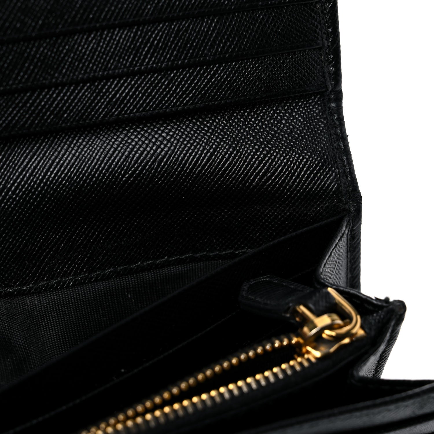 Prada Saffiano Metal Continental Flap Wallet Black 8 of 21