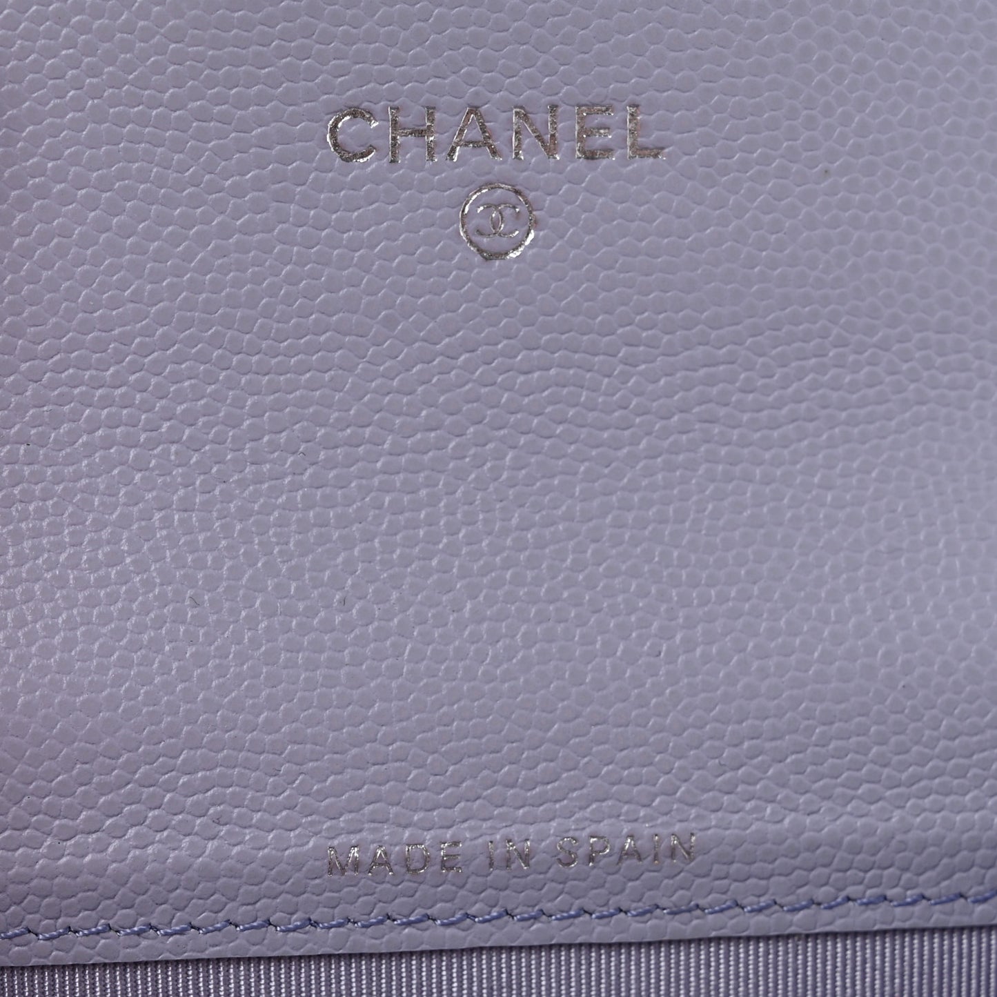 Caviar Quilted Flap Card Holder Wallet Light Purple