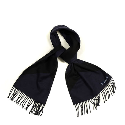Hermes Cashmere Casaque Chevron Muffler Marine Black 1 of 4