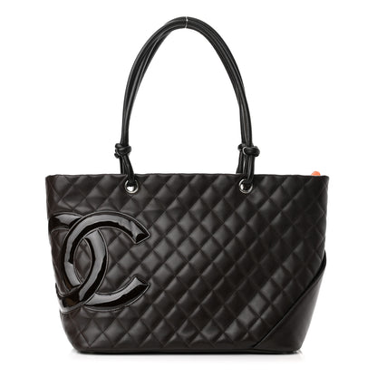 Chanel Calfskin Quilted Large Cambon Tote Brown 1 of 10
