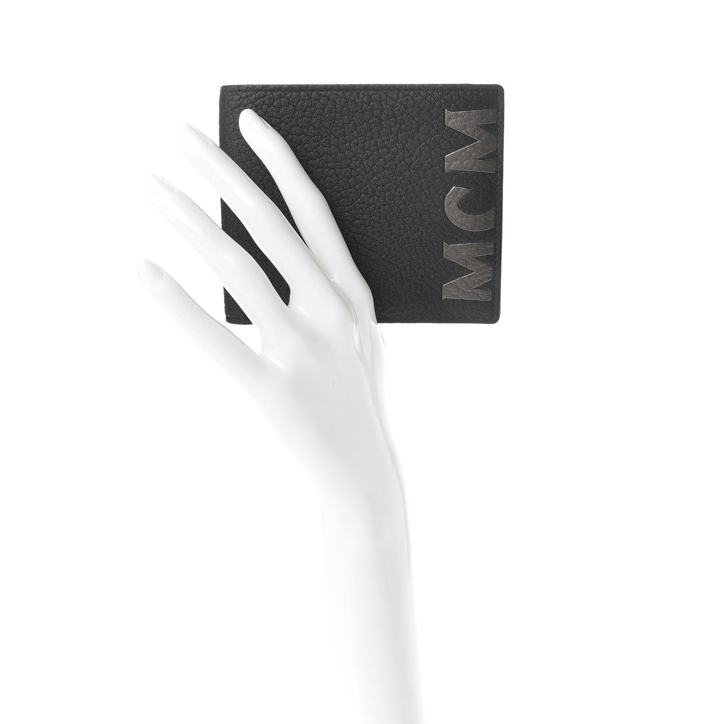 Grained Calfskin Logo Bi-Fold Wallet Black