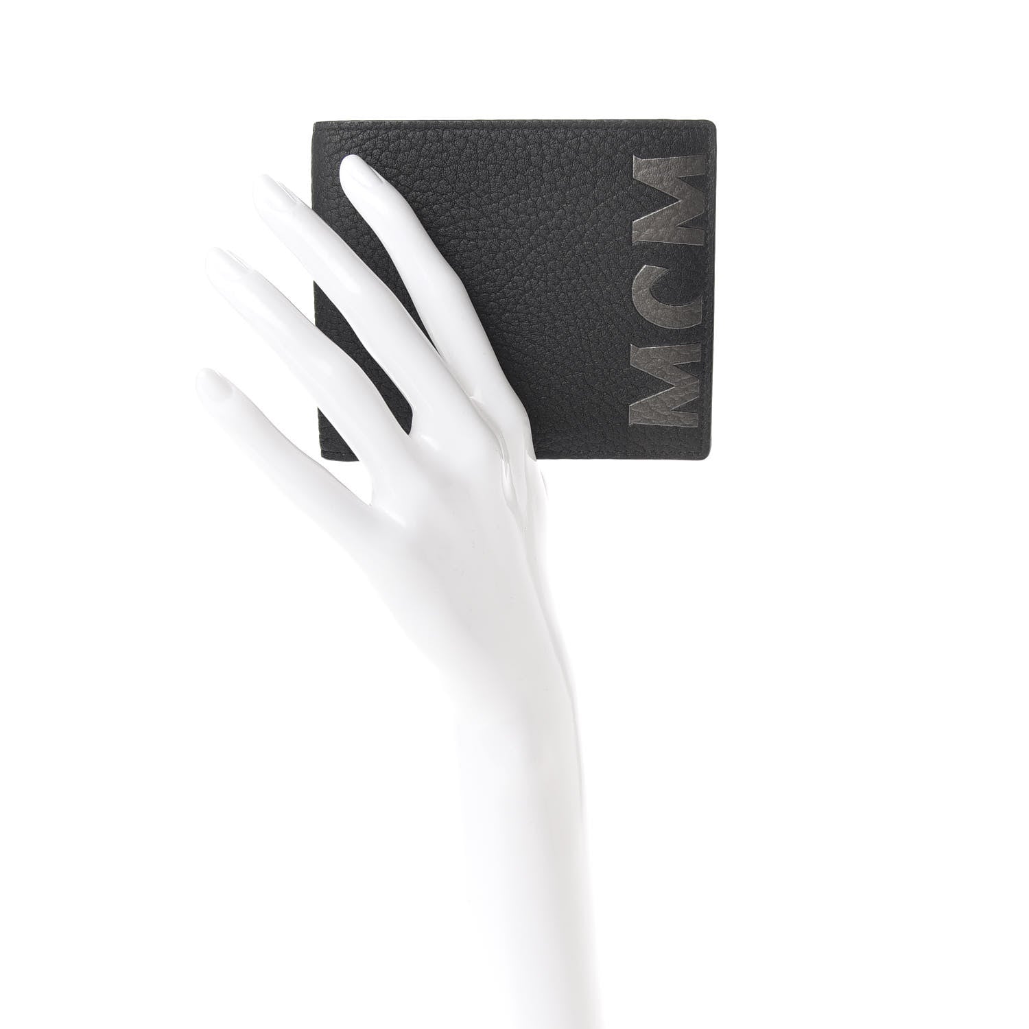MCM Grained Calfskin Logo Bi-Fold Wallet Black 2 of 6