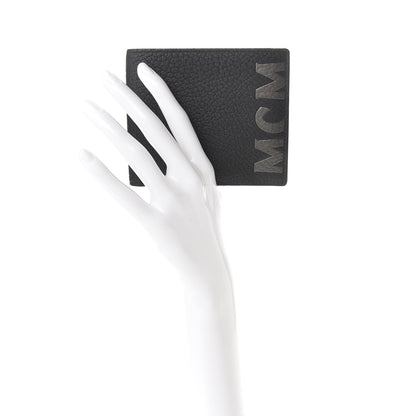 MCM Grained Calfskin Logo Bi-Fold Wallet Black 2 of 6