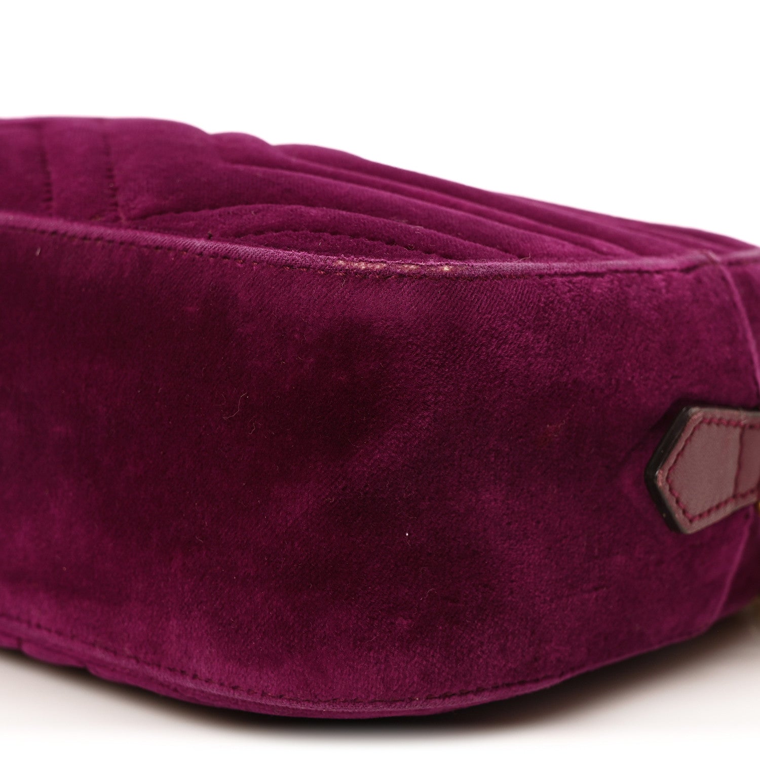 Gucci Velvet Matelasse Small GG Marmont Chain Shoulder Bag Fuchsia Violet Cyclamen 10 of 10