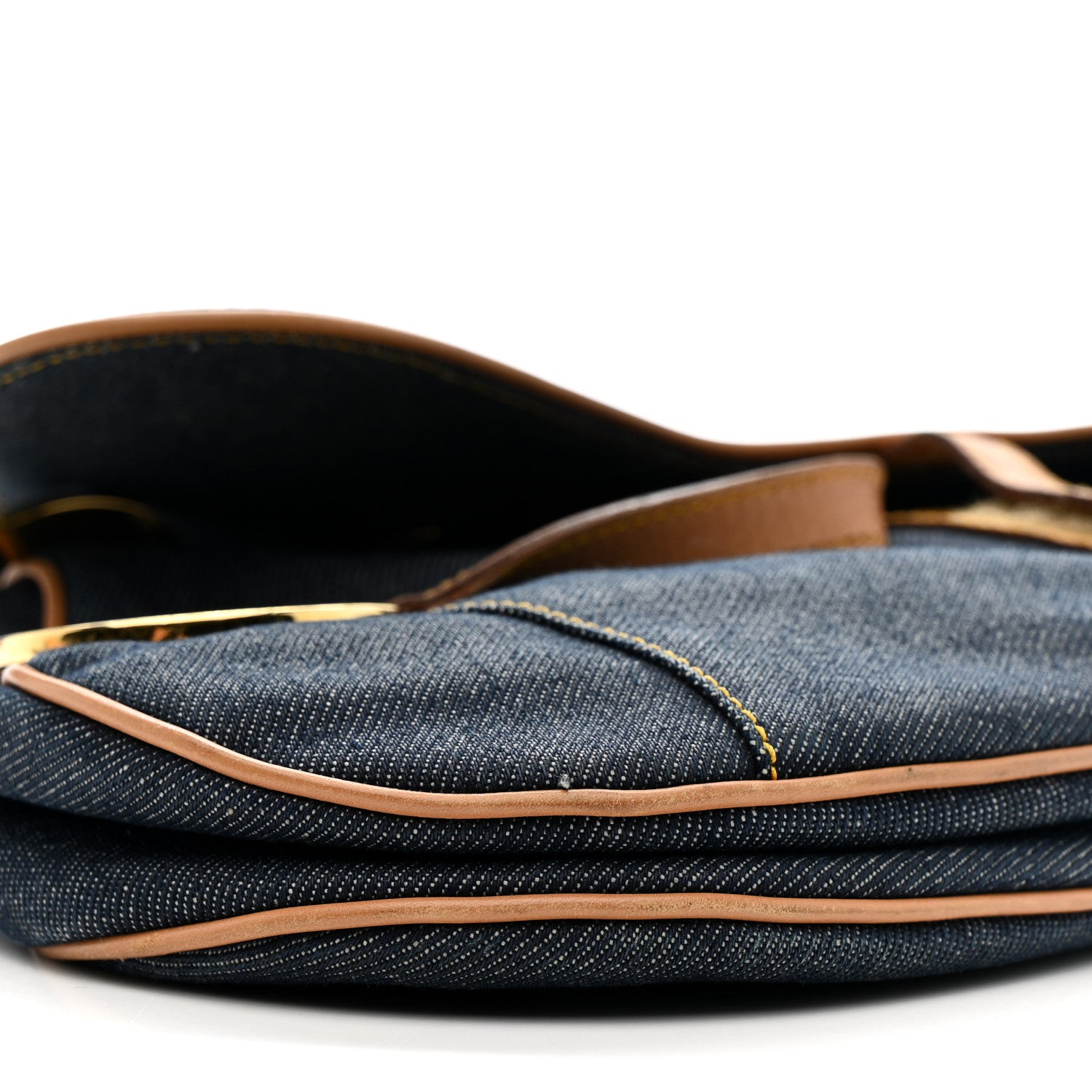 Christian Dior Denim Calfskin Saddle Bag Blue 9 of 12