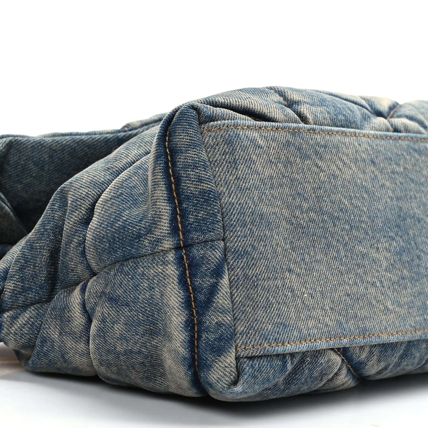 Saint Laurent Denim Quilted Small Loulou Puffer Monogram Chain Satchel Blue Cinnamon 8 of 9