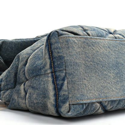 Saint Laurent Denim Quilted Small Loulou Puffer Monogram Chain Satchel Blue Cinnamon 8 of 9