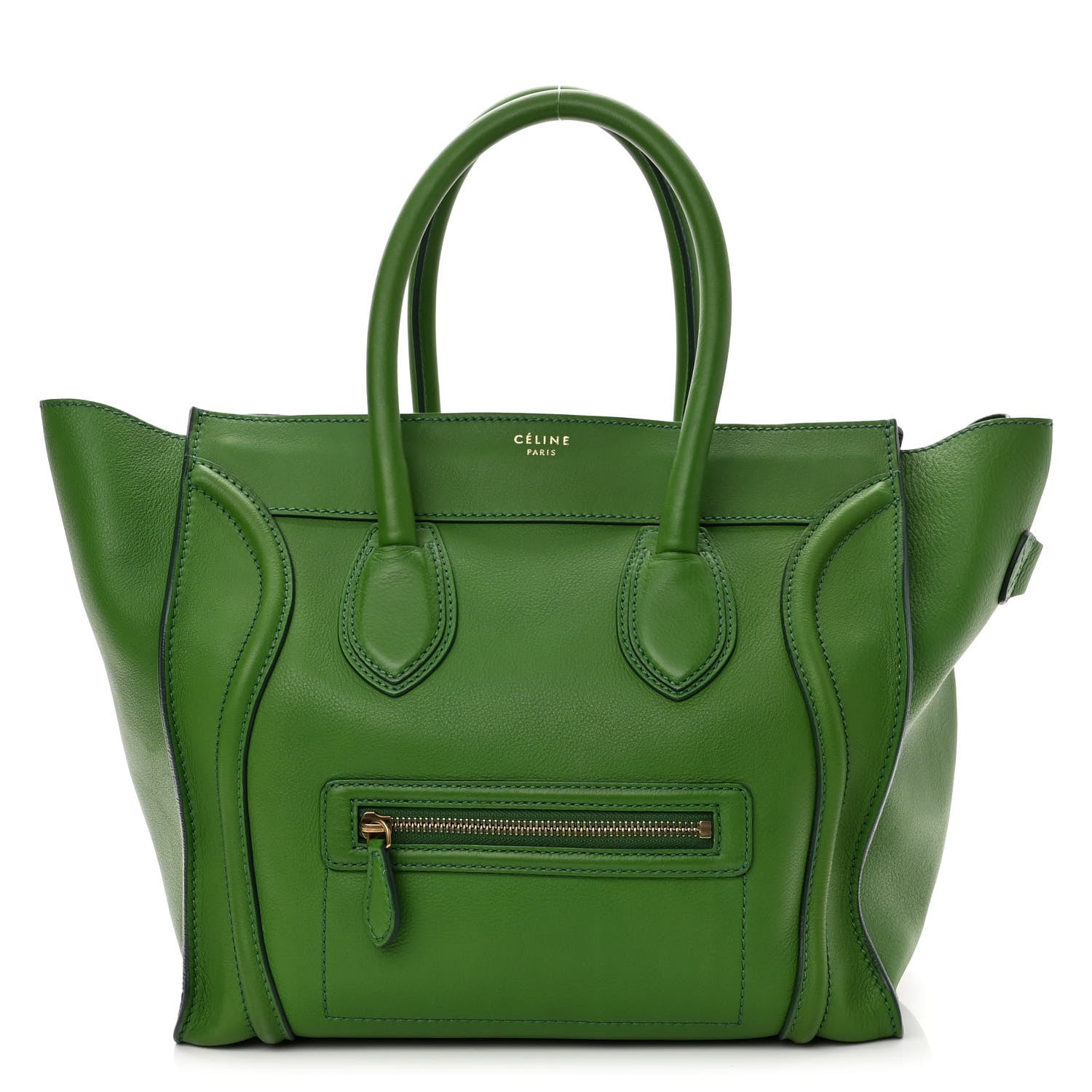 Celine Supple Calfskin Medium Phantom Luggage Green 1 of 10