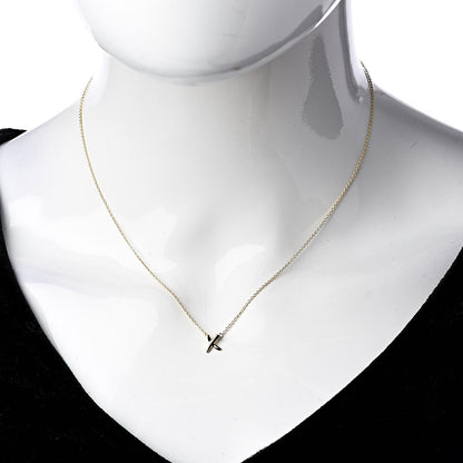 Tiffany 18K Yellow Gold Mini Paloma Picasso Graffiti X Pendant Necklace 2 of 5