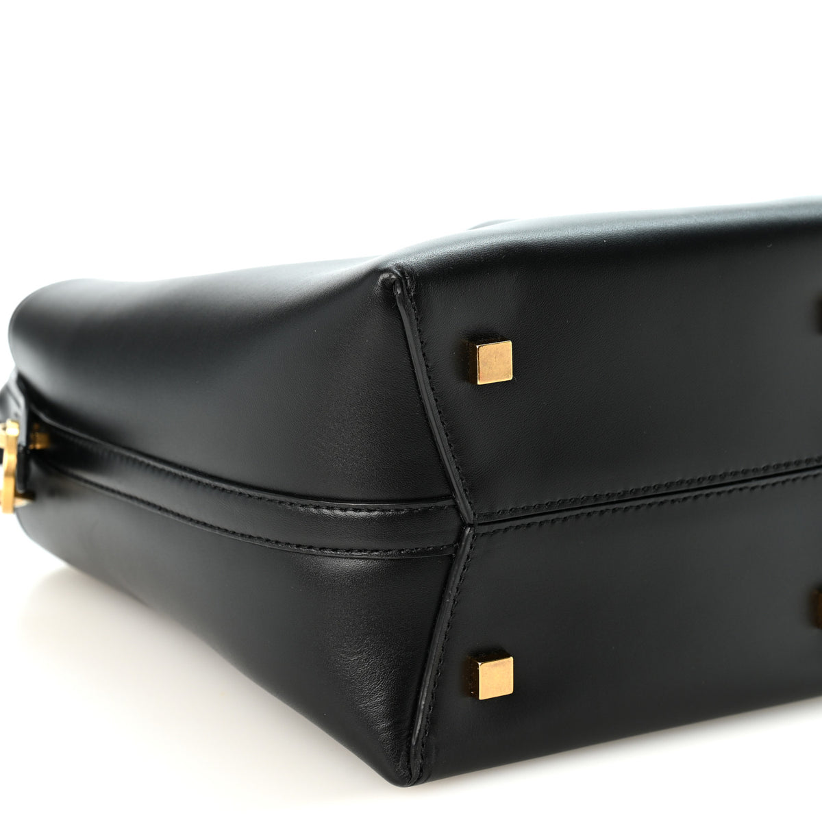 Smooth Shiny Calfskin Monogram Le 37 Small Bucket Bag Black
