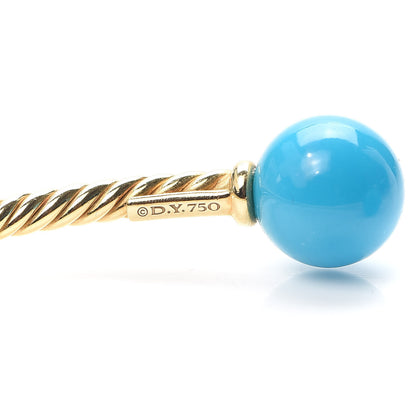 David Yurman 18K Yellow Gold Turquoise 8.5mm Solari Bead Bracelet 4 of 4