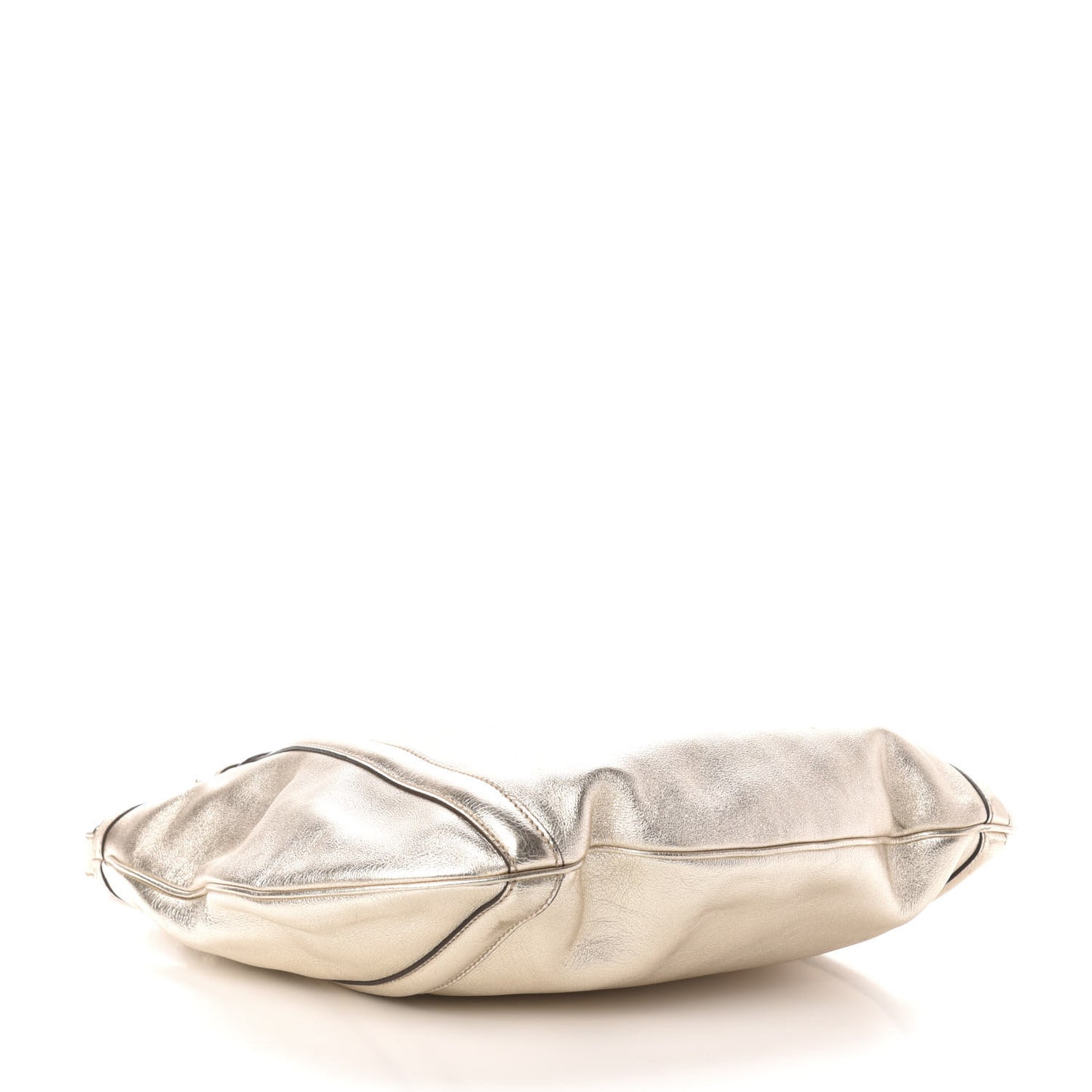 Metallic Calfskin Medium Britt Tote Platinum