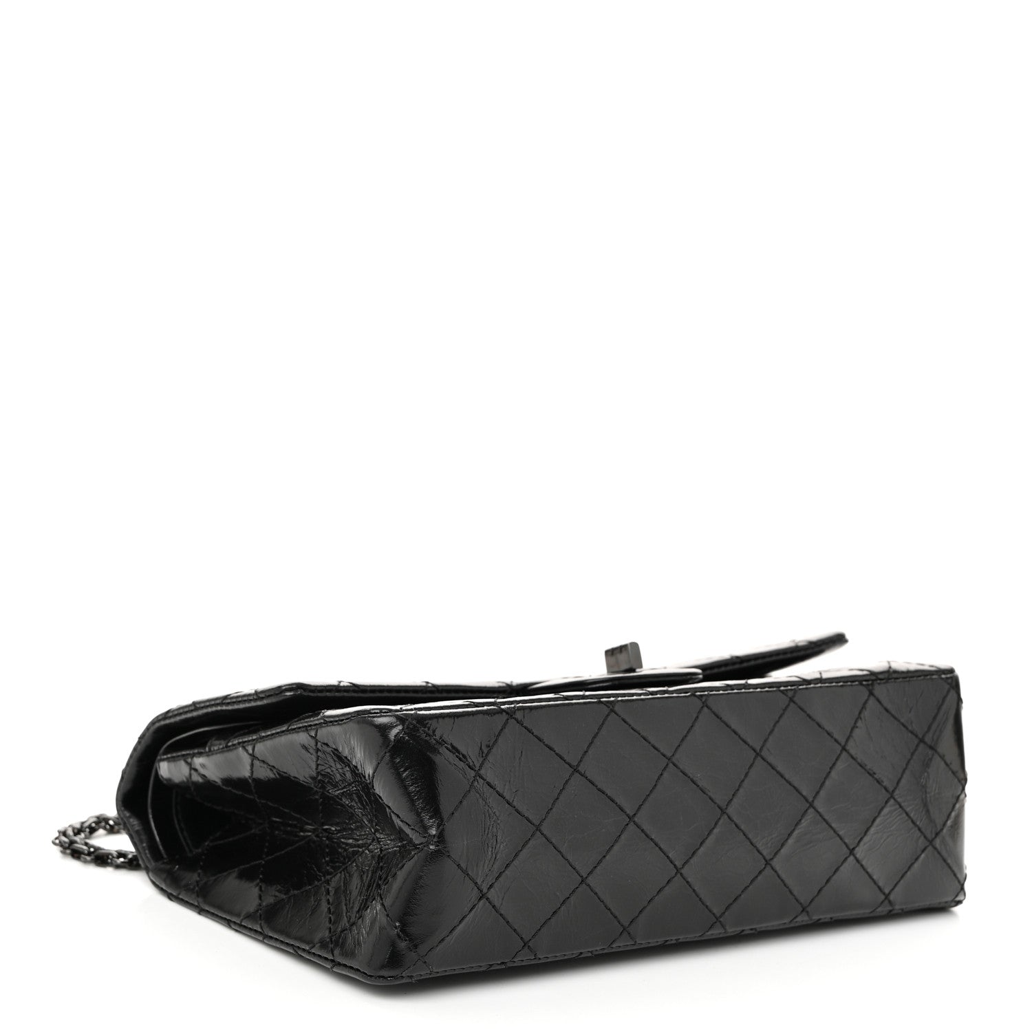 Chanel Glazed Aged Calfskin Quilted 2.55 Reissue 225 Flap So Black 4 of 11