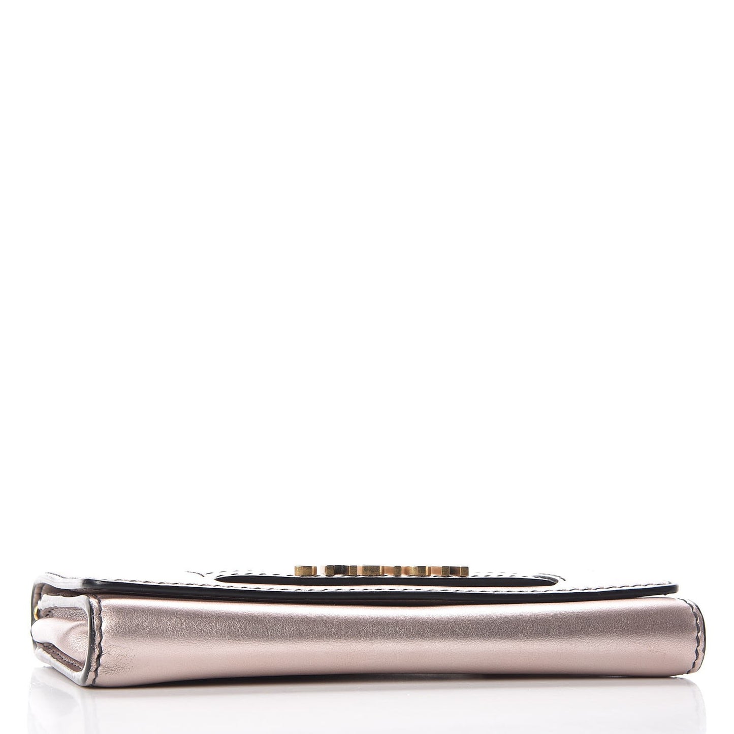Metallic Calfskin J'adior Croisiere Chain Wallet Bronze
