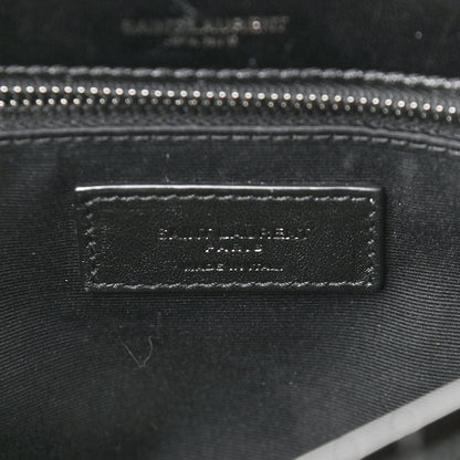 Saint Laurent Patent Crocodile Embossed Lambskin Monogram Medium Niki Chain Satchel Black 6 of 9