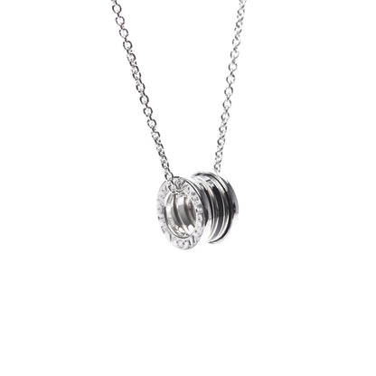 Bulgari 18K White Gold Black Enamel B.Zero1 Pendant Necklace 5 of 5
