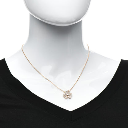 Van Cleef & Arpels 18K Rose Gold Diamond Small Frivole Pendant Pave Necklace 2 of 6