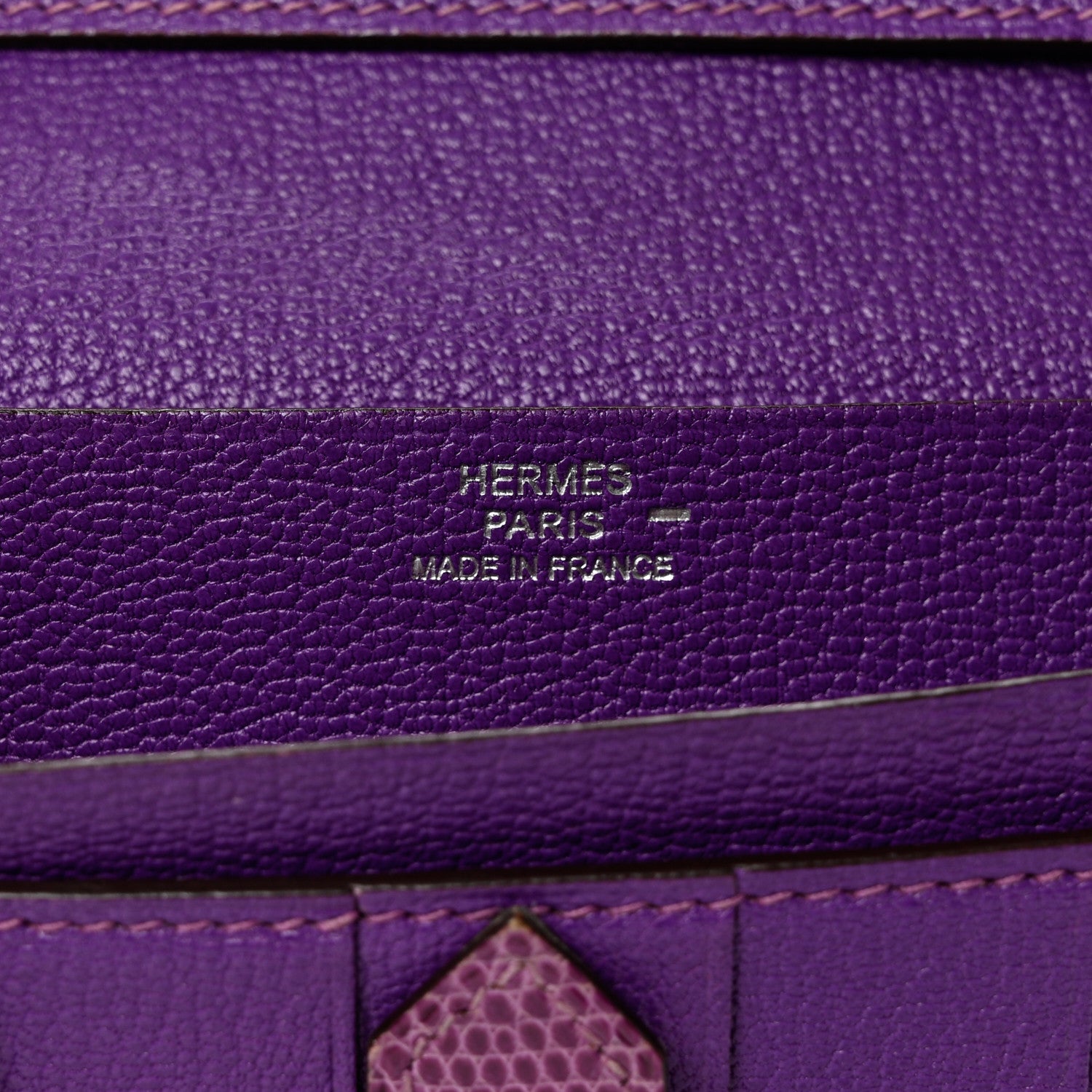 Hermes Lizard Bearn Gusset Wallet Violet 6 of 9