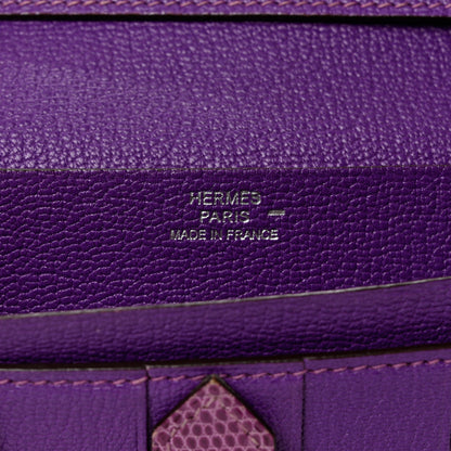Hermes Lizard Bearn Gusset Wallet Violet 6 of 9