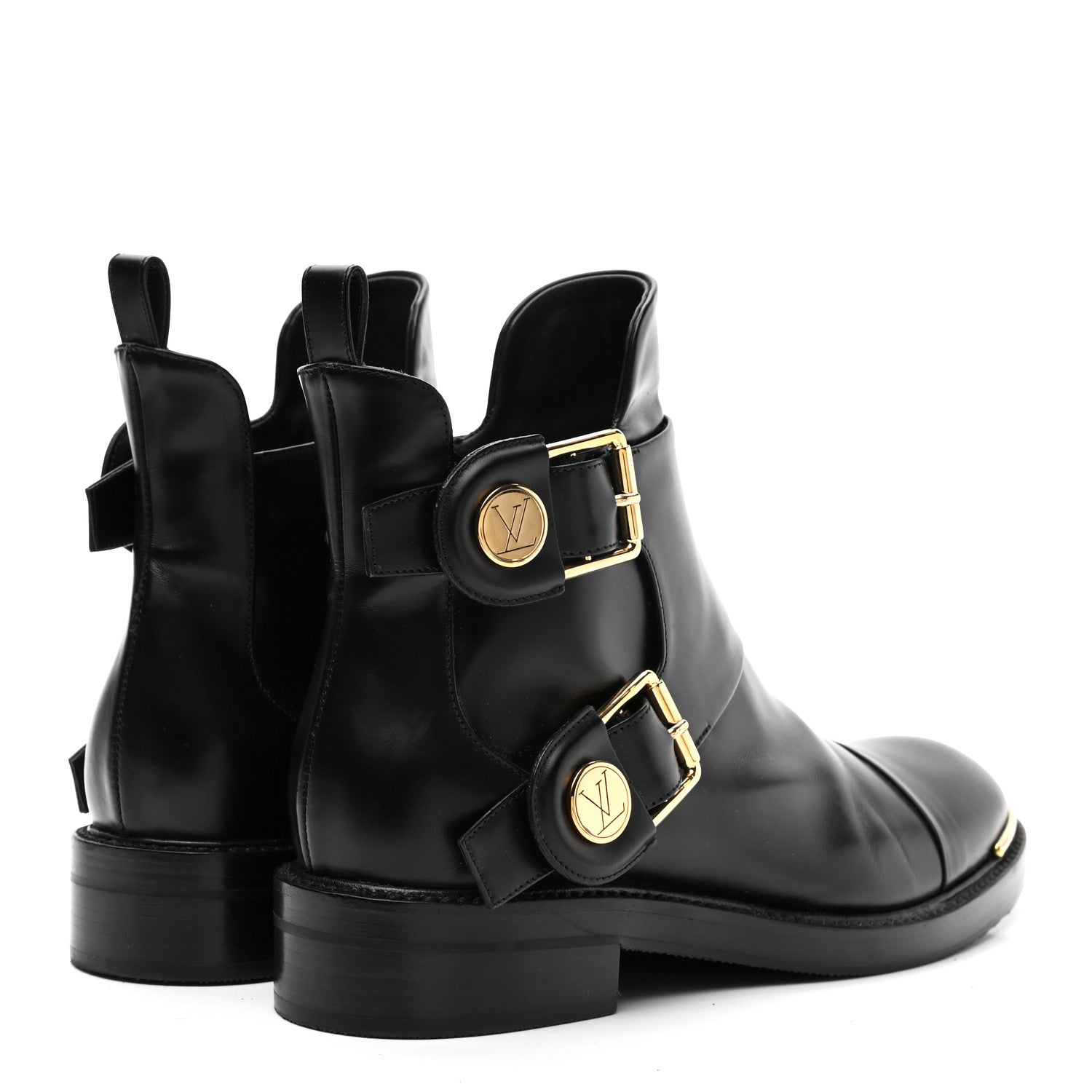 Louis Vuitton Calfskin Valley Flat Ankle Boots 37 Black 3 of 8