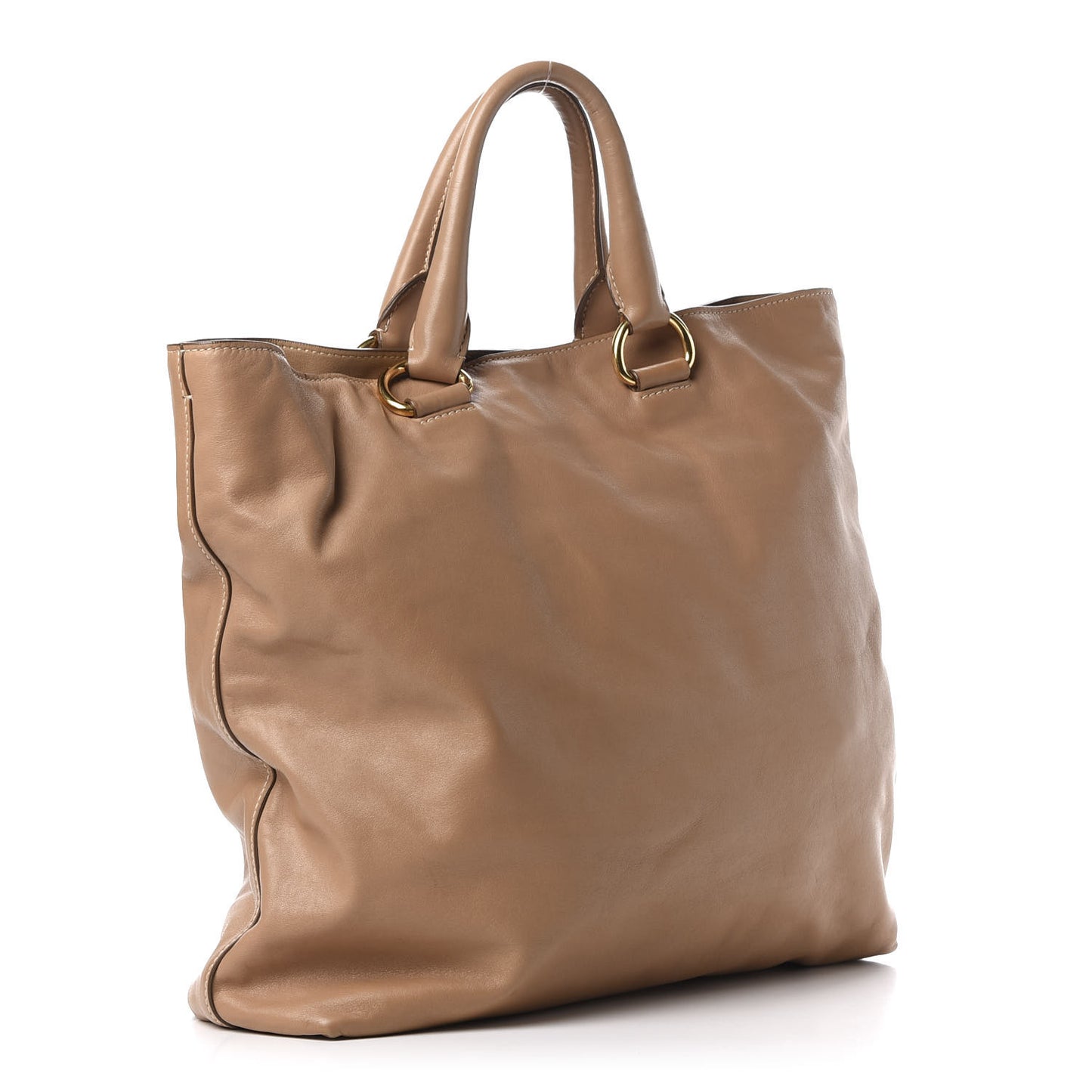 Soft Calf Shopping Tote Caramel