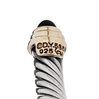 David Yurman Sterling Silver 14K Yellow Gold Black Onyx 5mm Cable Classics Petite Color Bracelet 3 of 3
