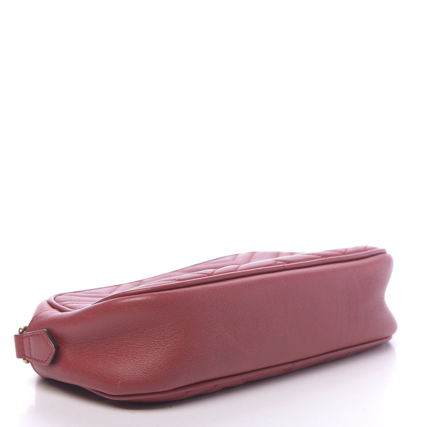 Calfskin Matelasse Small GG Marmont Chain Shoulder Bag Hibiscus Red