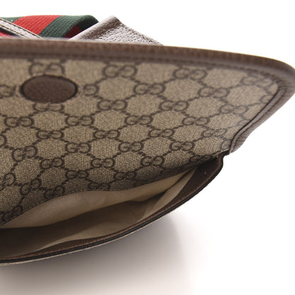 Gucci GG Supreme Monogram Web Small Neo Vintage Double Flap Messenger Bag Beige New Acero 8 of 11