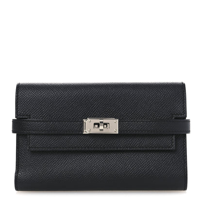 Hermes Epsom Medium Kelly Wallet Black 1 of 12