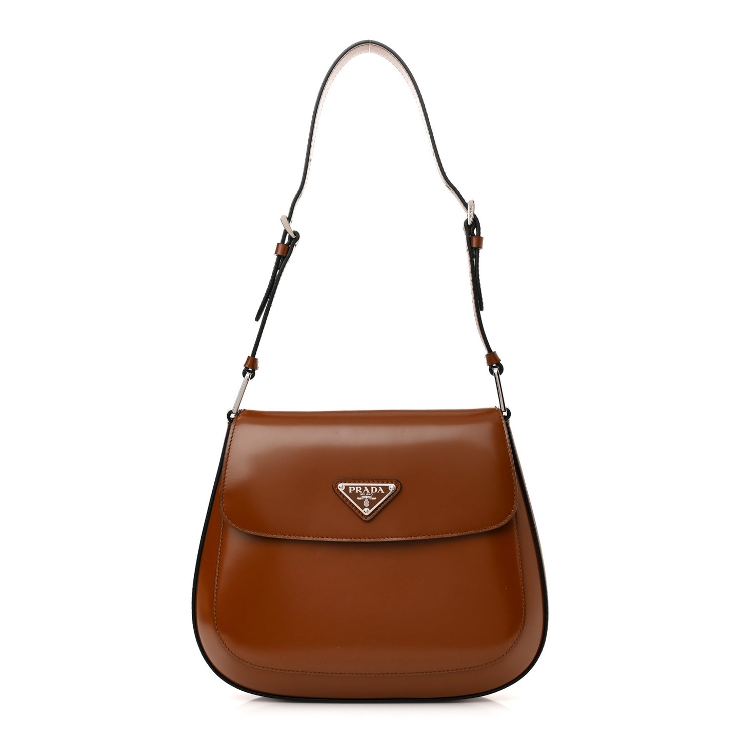 Spazzolato Cleo Flap Adjustable Strap Shoulder Bag Tobacco
