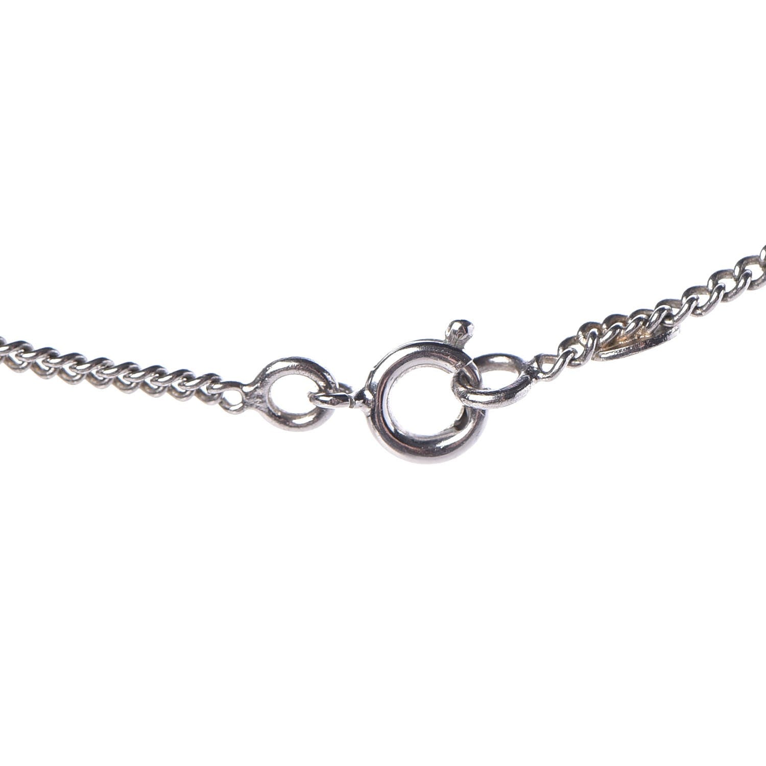 Chanel Crystal Timeless CC Necklace Silver 5 of 7