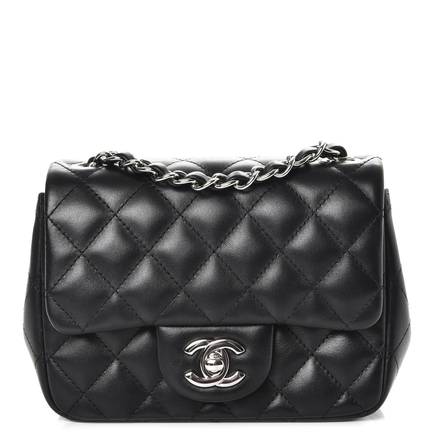 Chanel Lambskin Quilted Mini Square Flap Black 1 of 7