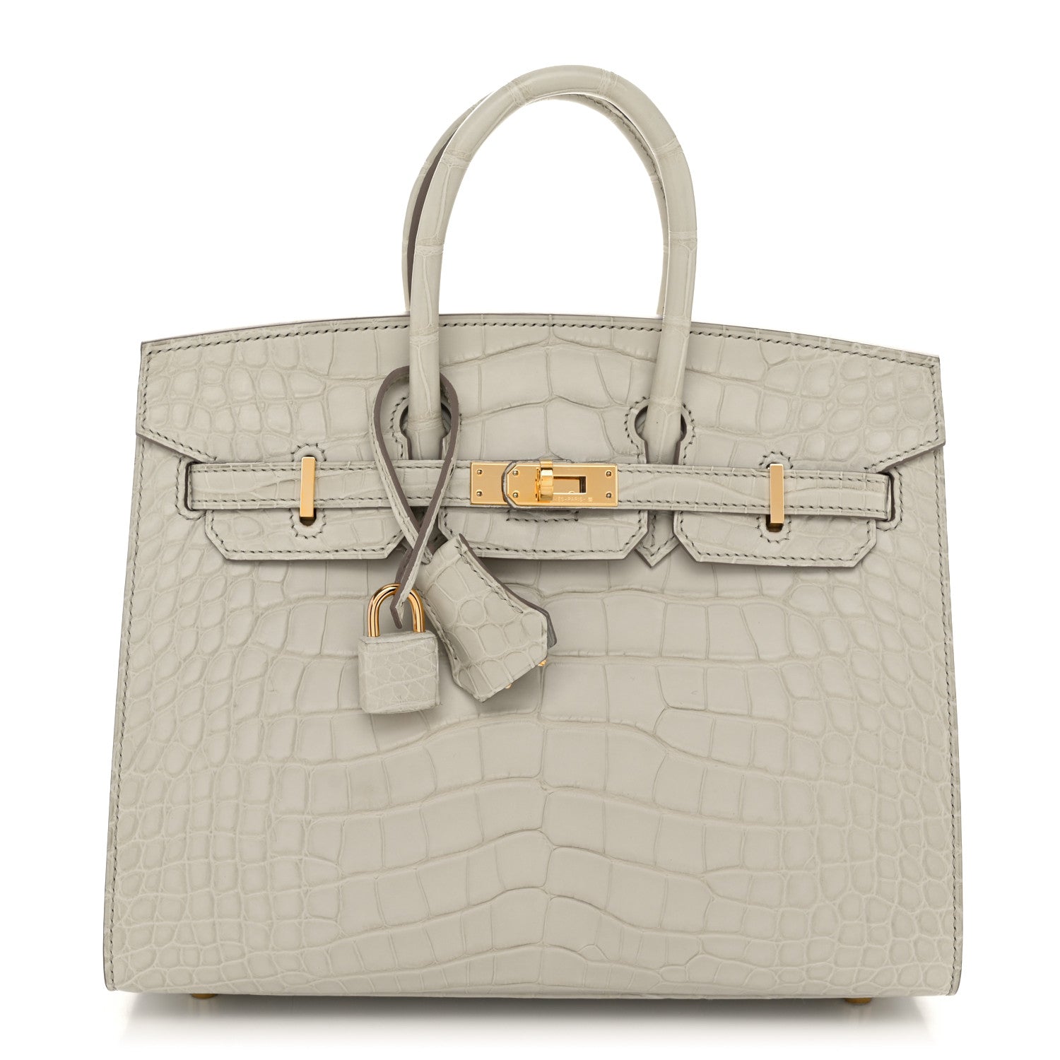 Hermes Matte Alligator Birkin Sellier 25 Beton 1 of 13