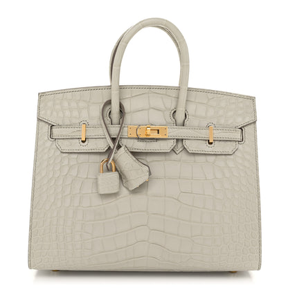 Hermes Matte Alligator Birkin Sellier 25 Beton 1 of 13