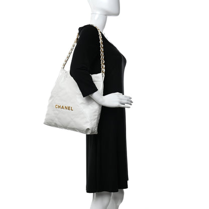 Chanel Shiny Calfskin Quilted Small Chanel 22 White 2 of 12