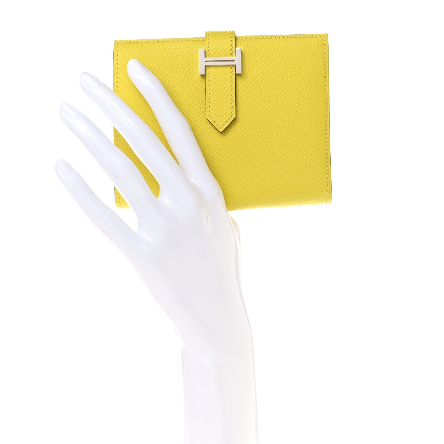 Hermes Epsom Verso Bearn Compact Wallet Lime Terre Battue 2 of 7
