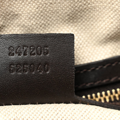 Gucci Monogram Selleria Calfskin Vintage Web Medium Boston Beige Ebony Cocoa 12 of 15