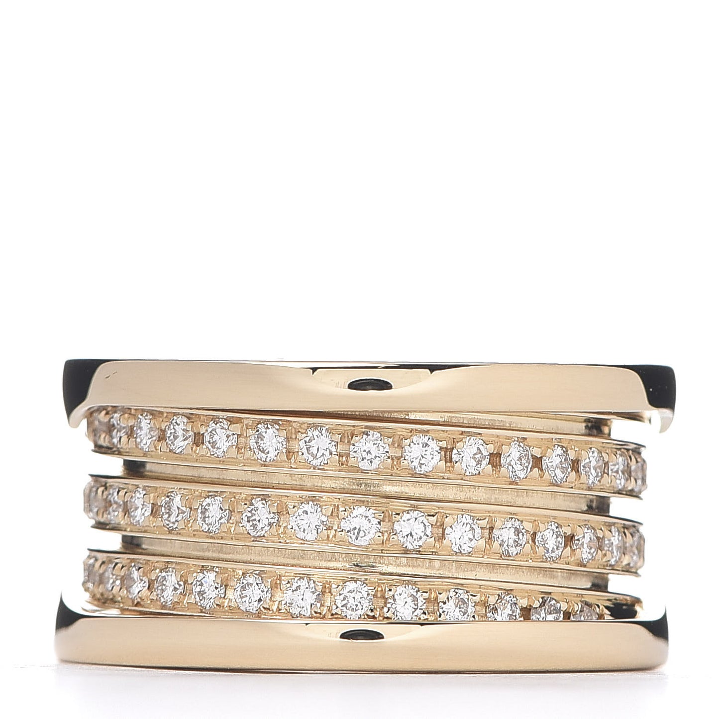 18K Yellow Gold Diamond B.Zero1 Four-Band Pave Ring 50 5.25
