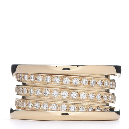 Bulgari 18K Yellow Gold Diamond B.Zero1 Four-Band Pave Ring 50 5.25 3 of 5