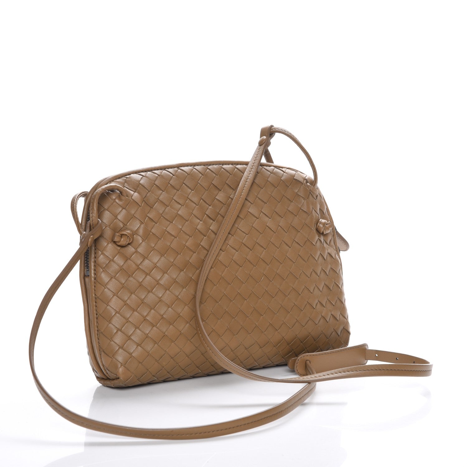 Bottega Veneta Nappa Intrecciato Pillow Crossbody Messenger Camel 3 of 9