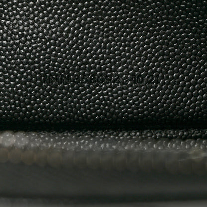 Saint Laurent Grain De Poudre Matelasse Chevron Monogram Monochrome Zip Around Wallet Black 7 of 9