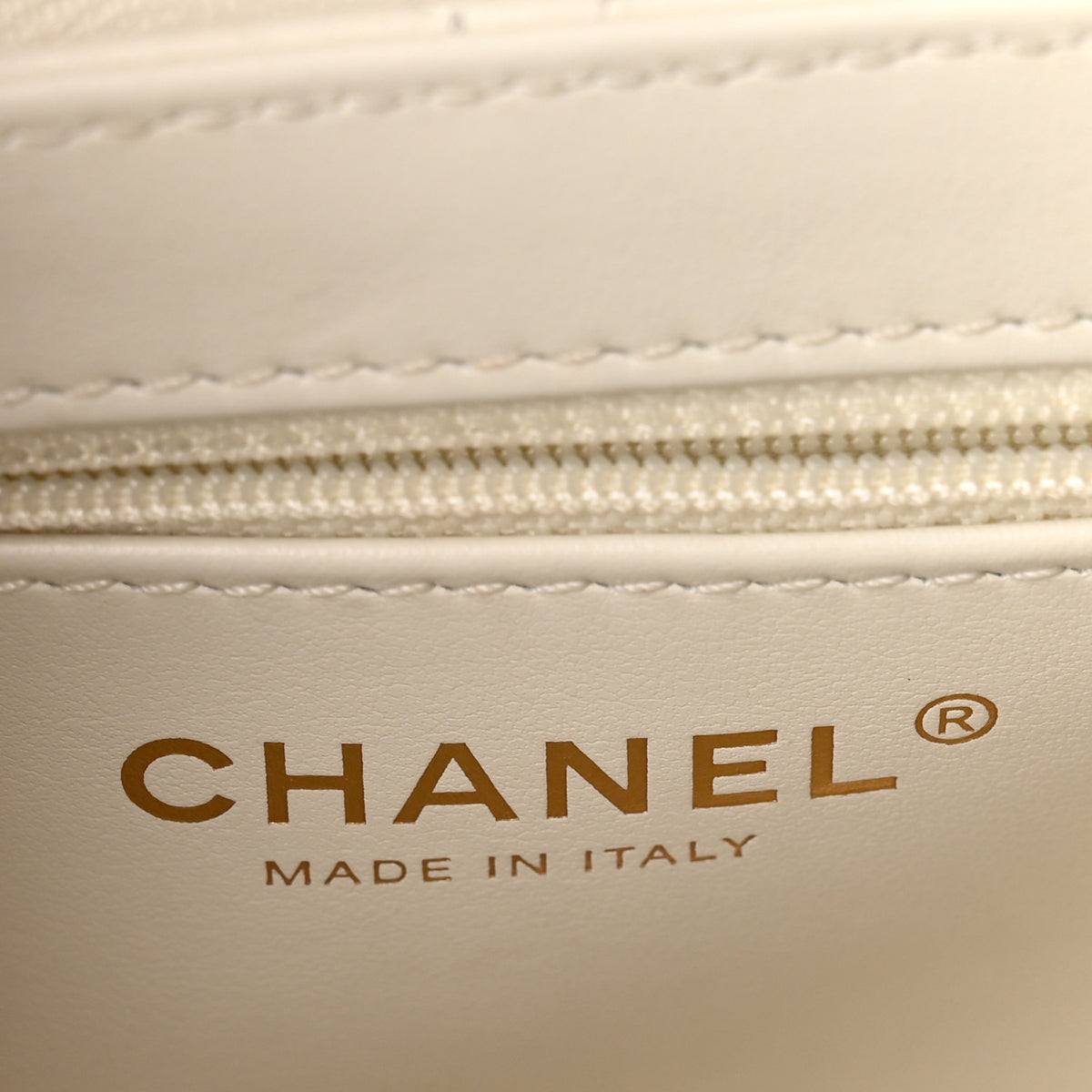 Shiny Aged Calfskin Quilted Nano Kelly Shopper White