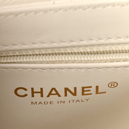 Chanel Shiny Aged Calfskin Quilted Nano Kelly Shopper White 5 of 9