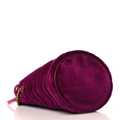 Gucci Velvet Matelasse Mini GG Marmont 2.0 Bucket Bag Fuchsia Violet Cyclamen 4 of 10